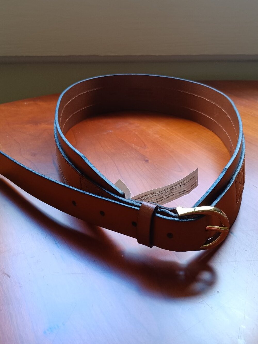 J. Crew Tapered Light Brown Leather Belt Size S/M